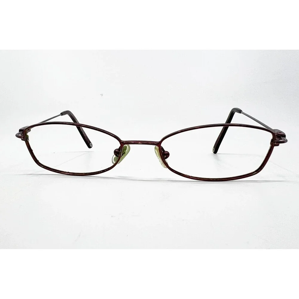 Coach Eyeglasses Womens Burgundy Metal Oval Frame 49-17-135 38885